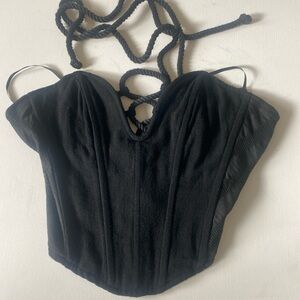 Jluxlabel Elegant Black Women's Top corset adjustable straps sz M new